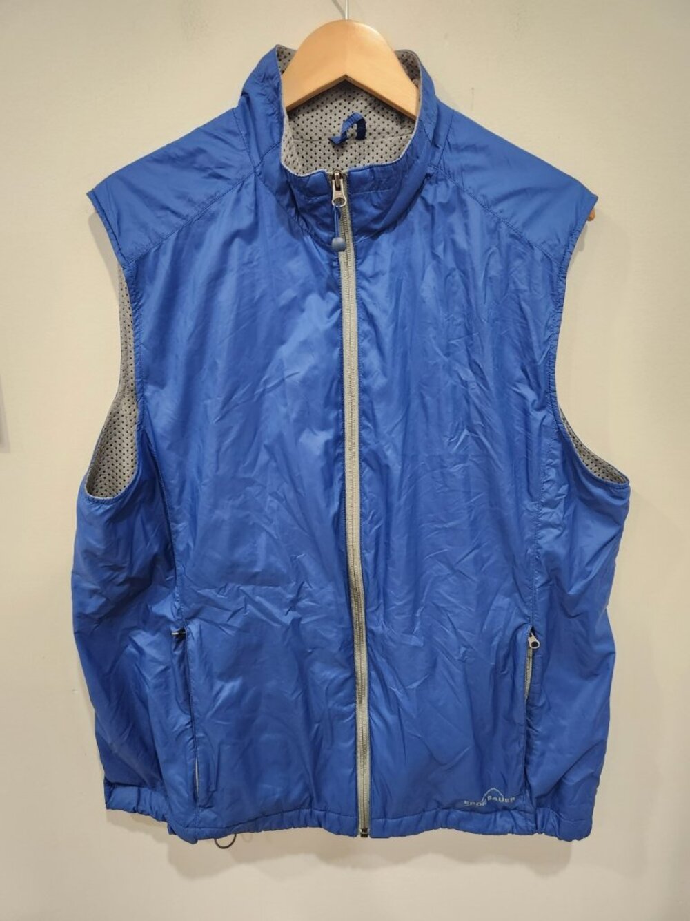 Eddie Bauer Vest Mens Large Blue Lightweight Insulated Mesh Lined